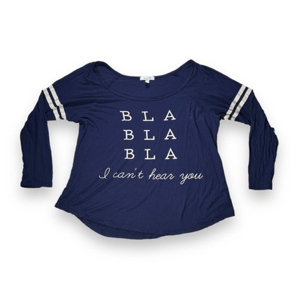 Delia's Long Sleeve Navy Blue Soft Graphic Tshirt Size Medium - "Taryn"